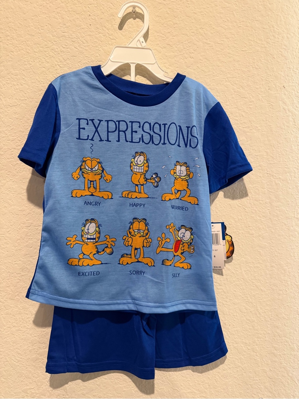 Garfield Blue 'Expressions' Kids Pajama Set